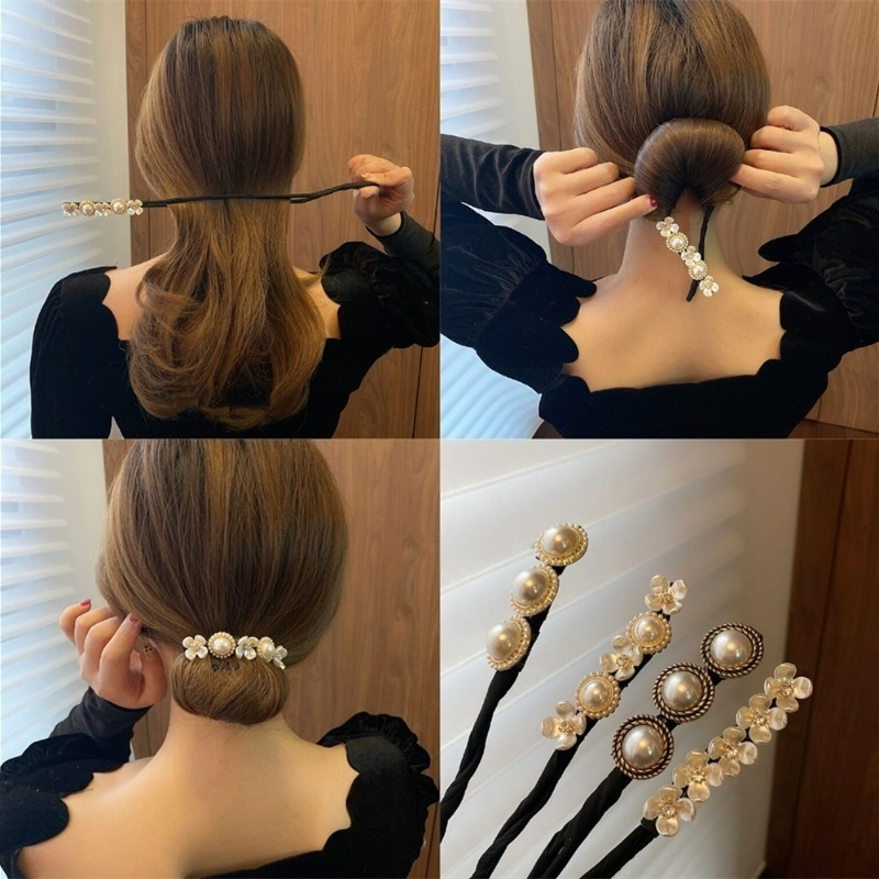 Nữ Tóc Bun Dụng Cụ Linh Hoạt Updo Hoa Dính Bun Dụng Cụ Làm Tóc Bun Xoắn Giá Đỡ Dụng Cụ Tóc