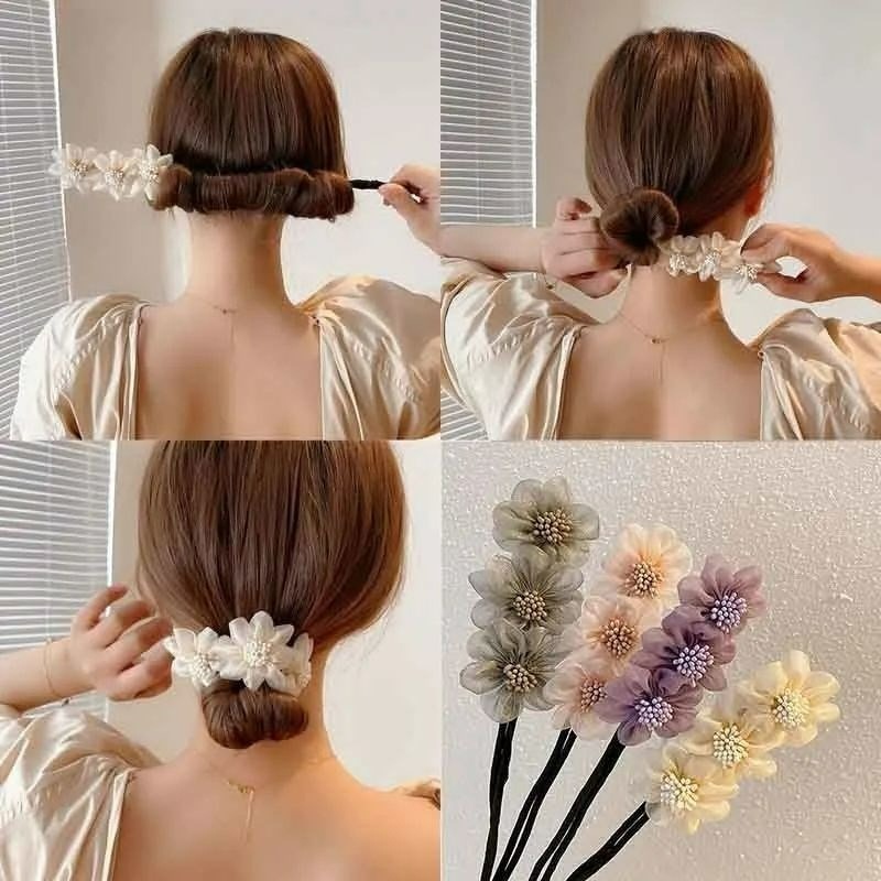 Nữ Tóc Bun Dụng Cụ Linh Hoạt Updo Hoa Dính Bun Dụng Cụ Làm Tóc Bun Xoắn Giá Đỡ Dụng Cụ Tóc