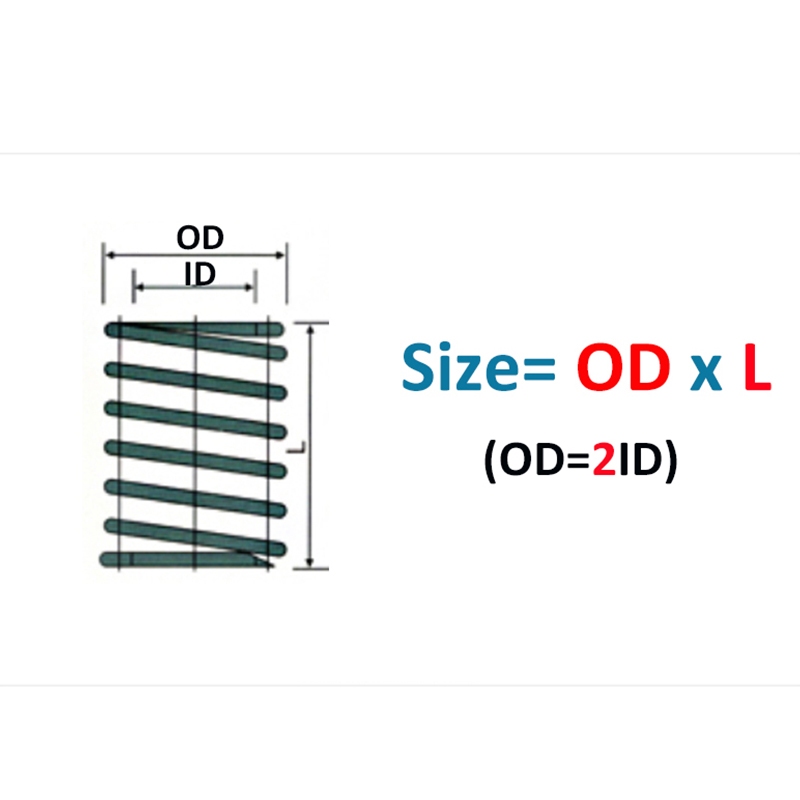 Chịu tải nặng Màu xanh lá cây Khuôn lò xo Dập xoắn ốc Lò xo nén Đường kính ngoài 27mm 30mm Chiều dài 25mm - 250mm