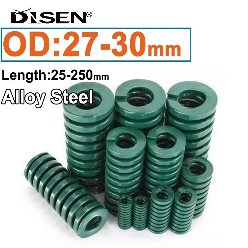 Chịu tải nặng Màu xanh lá cây Khuôn lò xo Dập xoắn ốc Lò xo nén Đường kính ngoài 27mm 30mm Chiều dài 25mm - 250mm