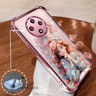 Ốp Lưng Cho OPPO reno 12F 5G Bốn Góc Mạ Điện Chống Rơi Vỏ Điện Thoại Thẩm Mỹ Cô Gái Họa Tiết Hoạt Hình TPU Mềm