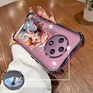 Ốp Lưng Cho OPPO reno 12F 5G Bốn Góc Mạ Điện Chống Rơi Vỏ Điện Thoại Thẩm Mỹ Cô Gái Họa Tiết Hoạt Hình TPU Mềm