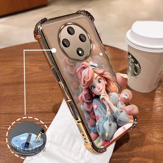 Ốp Lưng Cho OPPO reno 12F 5G Bốn Góc Mạ Điện Chống Rơi Vỏ Điện Thoại Thẩm Mỹ Cô Gái Họa Tiết Hoạt Hình TPU Mềm