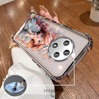 Ốp Lưng Cho OPPO reno 12F 5G Bốn Góc Mạ Điện Chống Rơi Vỏ Điện Thoại Thẩm Mỹ Cô Gái Họa Tiết Hoạt Hình TPU Mềm