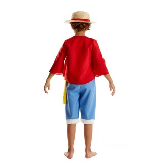 Anime One Piece Khỉ D. Trang phục Luffy cho trẻ em có mũ rơm Bộ đồ Cosplay cho các bữa tiệc sân khấu