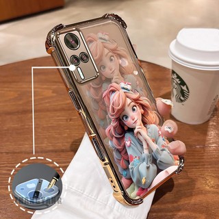 Ốp Lưng Dành Cho vivo Y51 Y51A Y31 Y51s Y53s Ốp Điện Thoại Chống Rơi Bốn Góc Thẩm Mỹ Cô Gái Họa Tiết Hoạt Hình TPU Mềm