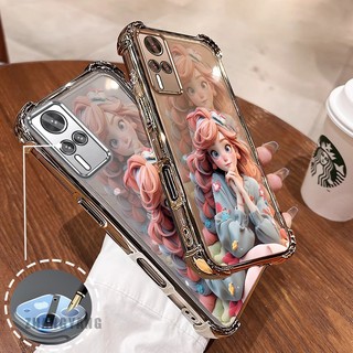 Ốp Lưng Dành Cho vivo Y51 Y51A Y31 Y51s Y53s Ốp Điện Thoại Chống Rơi Bốn Góc Thẩm Mỹ Cô Gái Họa Tiết Hoạt Hình TPU Mềm