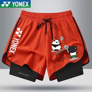 Quần short cầu lông mới hợp thời trang YONEX nhanh khô nhẹ nam nữ giả hai mảnh chống ánh sáng quần short thể thao tùy chỉnh nhóm mua đồng phục
