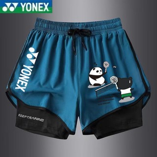 Quần short cầu lông mới hợp thời trang YONEX nhanh khô nhẹ nam nữ giả hai mảnh chống ánh sáng quần short thể thao tùy chỉnh nhóm mua đồng phục