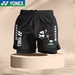 Quần short cầu lông mới hợp thời trang YONEX nhanh khô nhẹ nam nữ giả hai mảnh chống ánh sáng quần short thể thao tùy chỉnh nhóm mua đồng phục