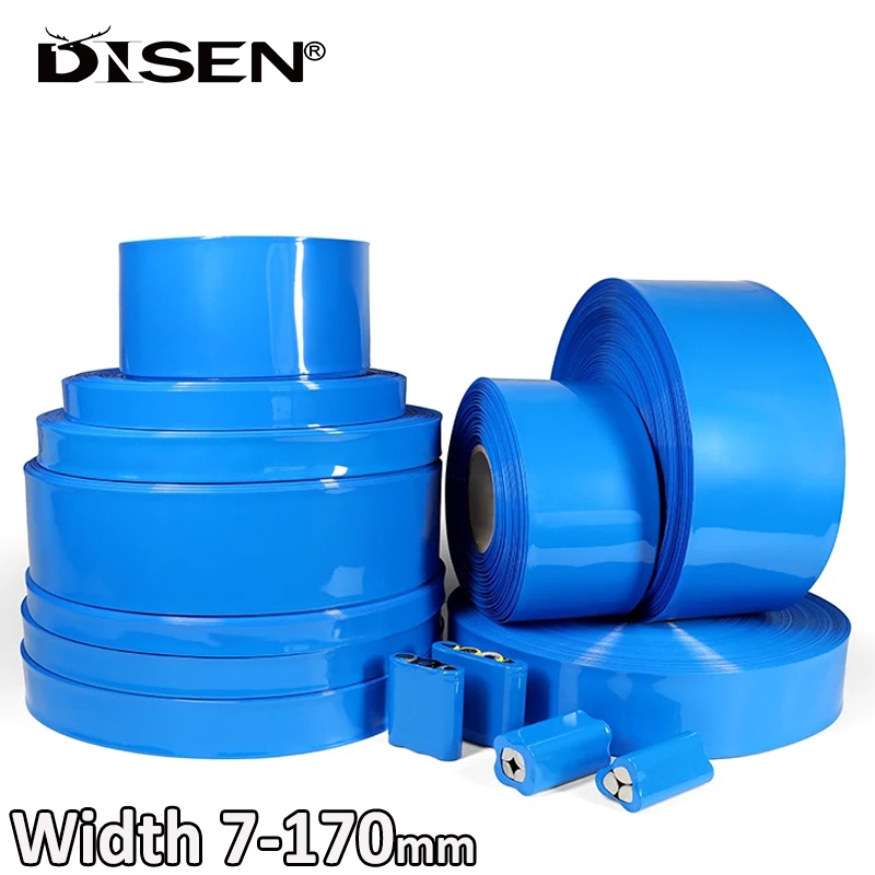 Ống co nhiệt PVC phẳng màu xanh Bọc pin 18650 Pin Lithium Co nhiệt Ống cách điện tự dính Các loại