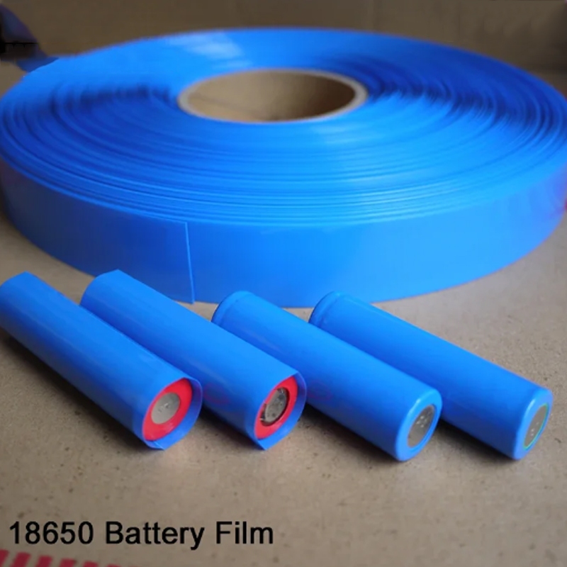 Ống co nhiệt PVC phẳng màu xanh Bọc pin 18650 Pin Lithium Co nhiệt Ống cách điện tự dính Các loại