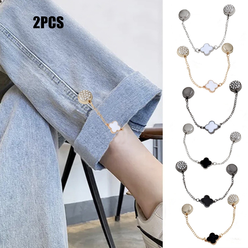 [Yunyuan] 2 Cái / bộ Làm Ngắn Viền Quần Áo Quá Dài Và Làm Cho Chúng Ngắn Hơn Nam Châm Điều Chỉnh Cố Định Từ Tính Khóa Zircon Không Dấu Vết