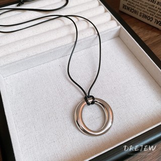 Drejew Dây da kim loại đơn giản phong cách Vòng cổ áo len thời trang và đa năng