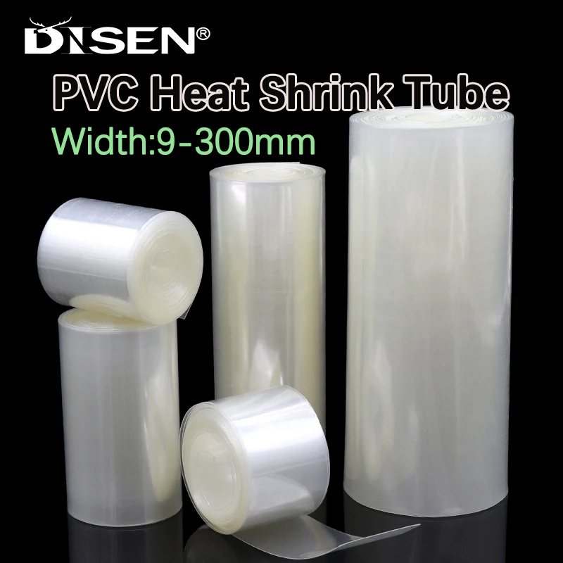 Ống co nhiệt PVC trong suốt 18650 Bộ pin Bảo vệ cách nhiệt Bọc màng Vỏ lithium Vỏ cáp Width9mm-300mm
