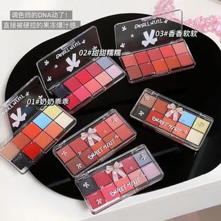 Sweet MINT 10 Màu Son Môi Bảng Cô Gái Thủy Tinh Môi Trang Điểm Dưỡng Ẩm Chống Dính Cốc Nước Bóng Son Môi Tấm Mỹ Phẩm