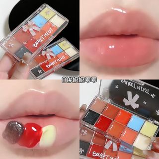 Sweet MINT 10 Màu Son Môi Bảng Cô Gái Thủy Tinh Môi Trang Điểm Dưỡng Ẩm Chống Dính Cốc Nước Bóng Son Môi Tấm Mỹ Phẩm