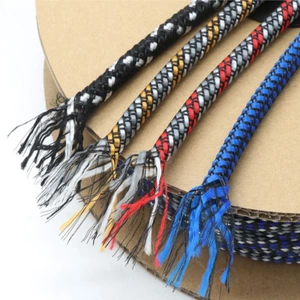 1 Mét Cách Nhiệt PET Bím Tay Mật Độ Cao Bọc Dây Vỏ Bảo Vệ Đen Đỏ Cáp Tay Chiều Rộng 4 / 8 / 12mm