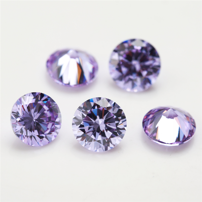 20 chiếc Đá quý tổng hợp Cubic Zirconia cắt tròn 5A 4 ~ 8mm Đen, Hồng, Garnet, Cam, Vàng vàng, Oải hương, Champagne, Thạch anh tím, Tím, Xanh ô liu Loose CZ Đá trang sức DIY