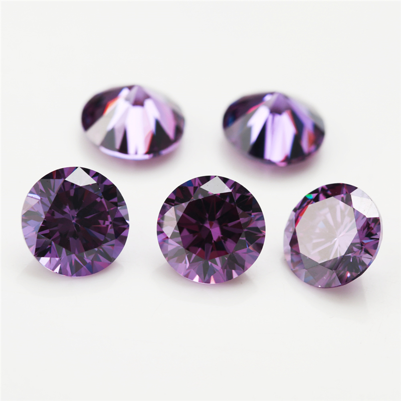 20 chiếc Đá quý tổng hợp Cubic Zirconia cắt tròn 5A 4 ~ 8mm Đen, Hồng, Garnet, Cam, Vàng vàng, Oải hương, Champagne, Thạch anh tím, Tím, Xanh ô liu Loose CZ Đá trang sức DIY