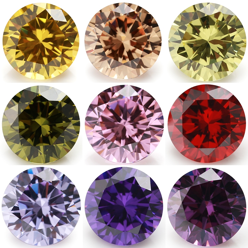 10 Chiếc 6 Mm ~ 12 Mm 5A Tròn Cắt CZ Nhiều Màu Rời Cubic Zirconia Đá Quý Tổng Hợp Cho Trang Sức DIY