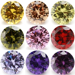 10 Chiếc 6 Mm ~ 12 Mm 5A Tròn Cắt CZ Nhiều Màu Rời Cubic Zirconia Đá Quý Tổng Hợp Cho Trang Sức DIY