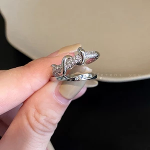 Nhẫn hình con rắn zircon, trang sức thời trang cho nữ