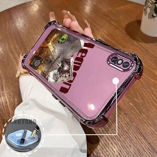Ốp Lưng Cho iPhone X Xs Xr Xs Max Bốn Góc Mạ Điện Chống Rơi Vỏ Điện Thoại Thẩm Mỹ Cà Phê Đá Họa Tiết Hoạt Hình Mỹ TPU Mềm Trường Hợp
