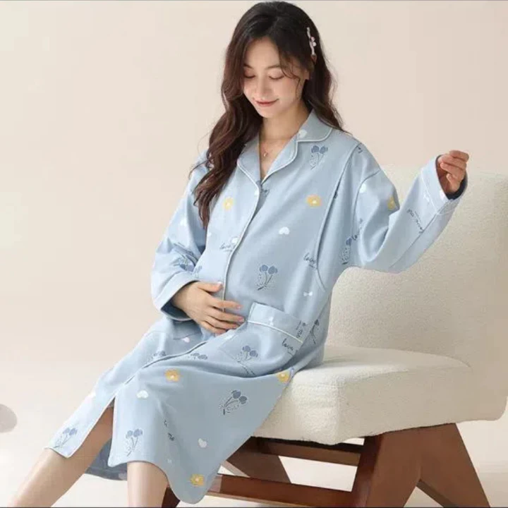 Váy giam Xuân Thu Hellobaby dành cho bà bầu, bà bầu sau sinh, váy cho con bú Váy bà bầu mỏng cho bà mẹ mang thai mùa hè