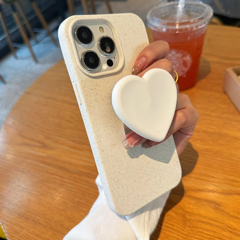 Chống Sốc Màu Kẹo Rơm Lúa Mì Điện Thoại Ins Hearts Grip Bracket Case ...