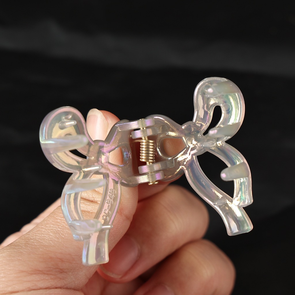 Yunyuan 2 Cái / bộ Kẹp Tóc Nơ Nhỏ Mạ Điện Màu AB Đầu Công Chúa Dễ Thương Phụ Kiện Tóc