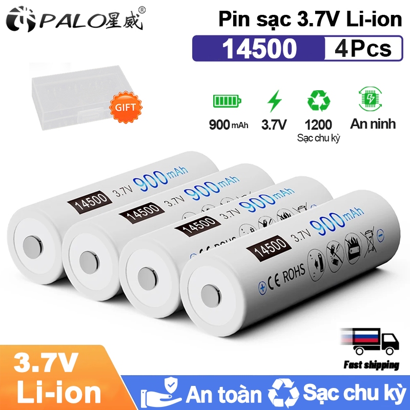 Pin sạc PALO 14500 3.7V dung lượng 900mAh | Shopee Việt Nam