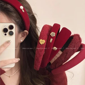 Encore Red Headband Thu Đông 2024 Phong Cách Mới Mũ Cao Cấp