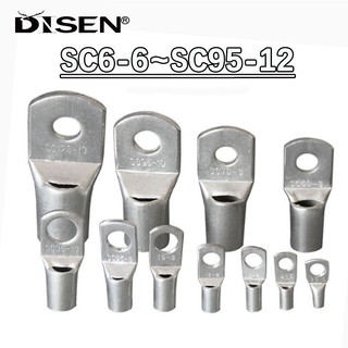 Sc Loại Đồng Lug Vòng Đầu Nối Dây Dây Mũi Thiết Bị Đầu Cuối Cáp Trần Uốn Điện Đồng Trần Khối Pin Lugs Terminal SC6-6 SC6-8 SC10-6 ~ SC95-12