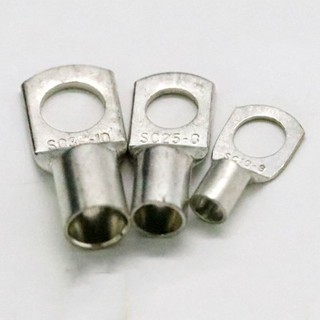 Sc Loại Đồng Lug Vòng Đầu Nối Dây Dây Mũi Thiết Bị Đầu Cuối Cáp Trần Uốn Điện Đồng Trần Khối Pin Lugs Terminal SC6-6 SC6-8 SC10-6 ~ SC95-12