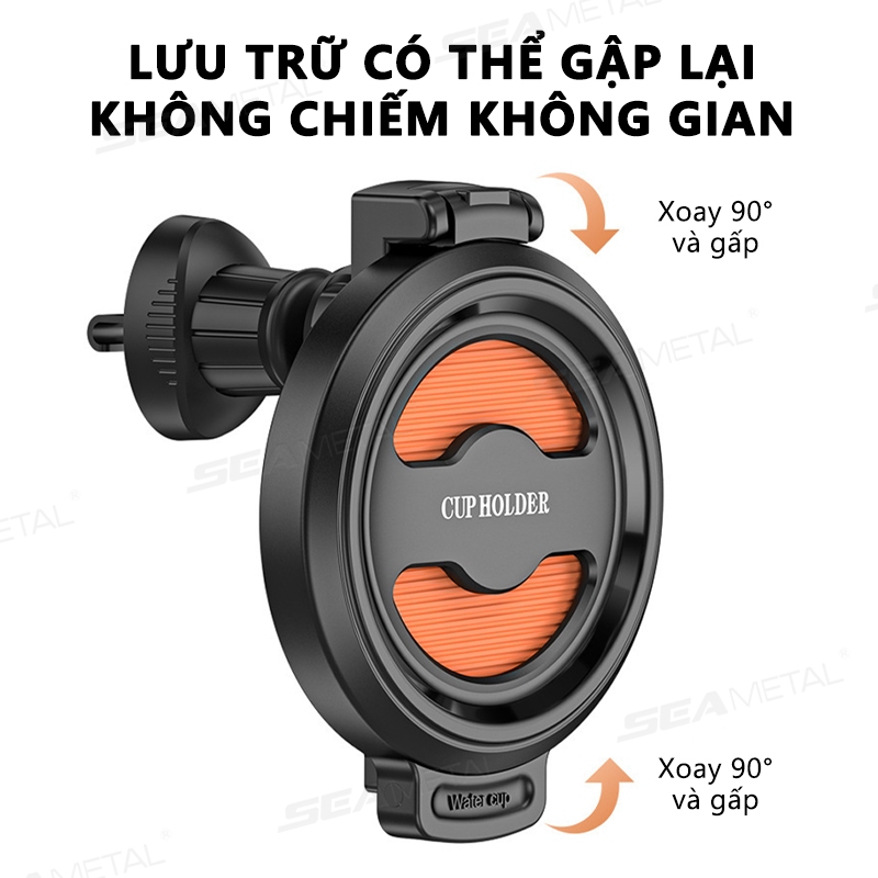 Giá đỡ cốc nước ô tô SEAMETAL，mới Đa chức năng có thể gập lại Cửa thoát khí ô tô Giá đựng đồ uống gạt tàn Giá cố định