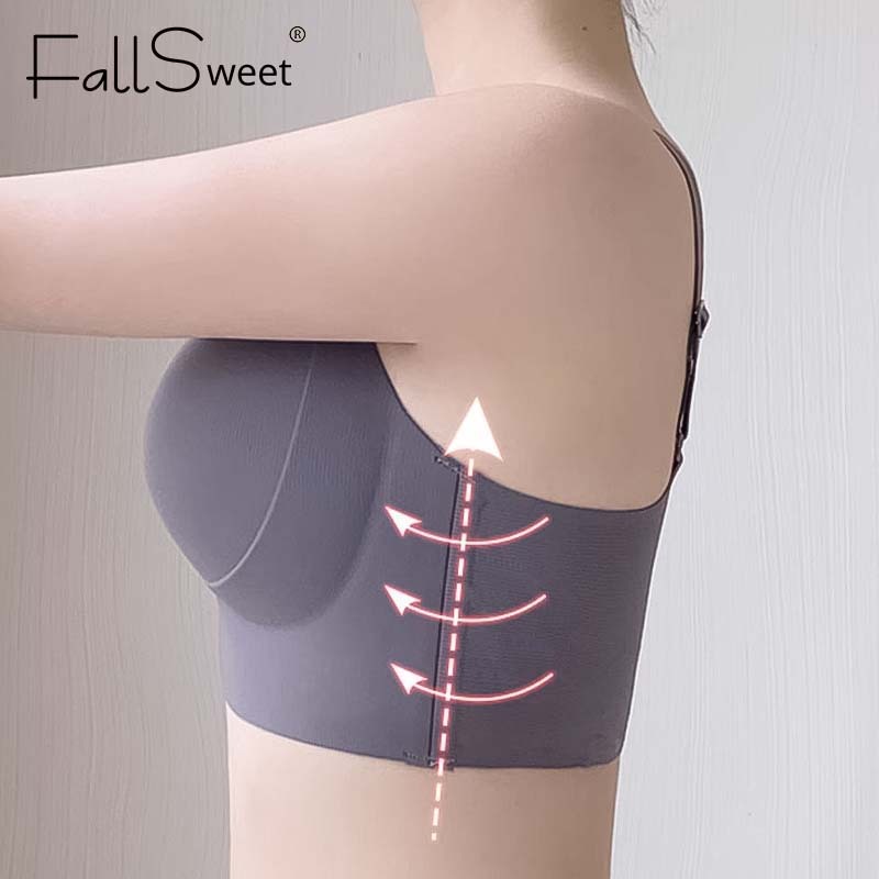 Ảnh FallSweet Áo ngực Bigsize chống chảy xệ dành cho nữ Không dây có thể điều chỉnh liền mạch Push Up Brassiere 34-46 B C D Cup 2