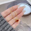 Dây chuyền titan nữ không gỉ mạ vàng 18k mặt trái tim màu đỏ may mắn phong cách dễ thương ngọt ngào