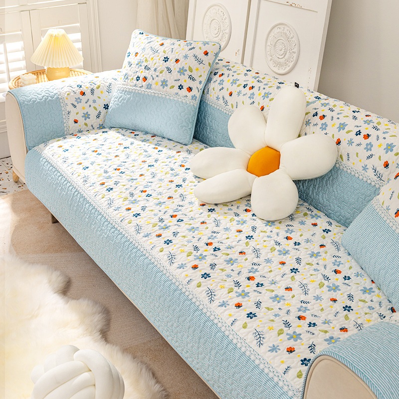 Vỏ Bọc Đệm Ghế Sofa Đơn / Đôi Bằng Vải Cotton Chống Trượt Hiện Đại
