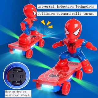Đồ chơi trẻ em Xe nhện Đồ chơi đóng thế Xe tay ga 360 ° Đồ chơi lật Xe hơi Đèn điện Đồ chơi âm nhạc Quà tặng sinh nhật cho bé trai và bé gái (Không bao gồm pin)