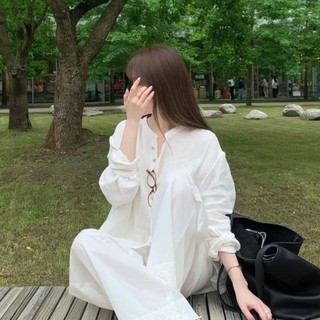 Phong Cách Hàn Quốc Nữ Nữ Rời Oversize Baggy Plus Size Áo Sơ Mi Tay Dài