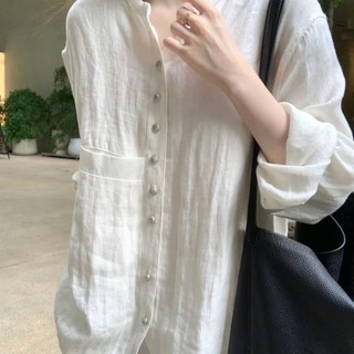 Phong Cách Hàn Quốc Nữ Nữ Rời Oversize Baggy Plus Size Áo Sơ Mi Tay Dài