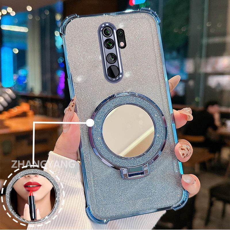 Ốp Lưng Cho OPPO A5 2020 A9 2020 Ốp Điện Thoại Lấp Lánh Mạ Điện Bốn Góc Với Tính Năng Thẩm Mỹ Và Giá Đỡ Gương TPU Mềm
