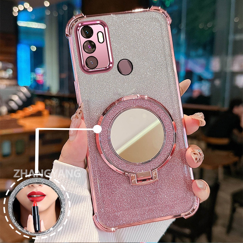 Ốp Lưng Cho OPPO A53 2020 A33 Ốp Điện Thoại Lấp Lánh Mạ Điện Bốn Góc Với Tính Năng Thẩm Mỹ Và Giá Đỡ Gương TPU Mềm