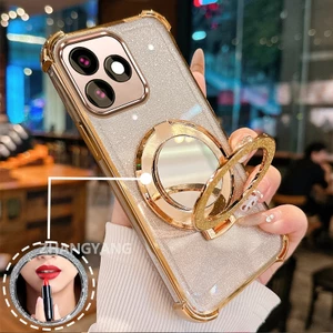 Ốp Lưng Cho Realme c53 Vỏ Điện Thoại Lấp Lánh Mạ Điện Bốn Góc Chống Rơi Với Các Tính Năng Thẩm Mỹ Và Giá Đỡ Gương TPU Mềm