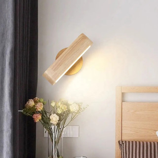 AIMI Gỗ Nguyên Khối 180° Đèn LED Có Thể Xoay Được Đèn Tường Trang Trí Lối Đi Đèn Cầu Thang Thích Hợp Cho Phòng Khách Phòng Ngủ Phòng Ăn