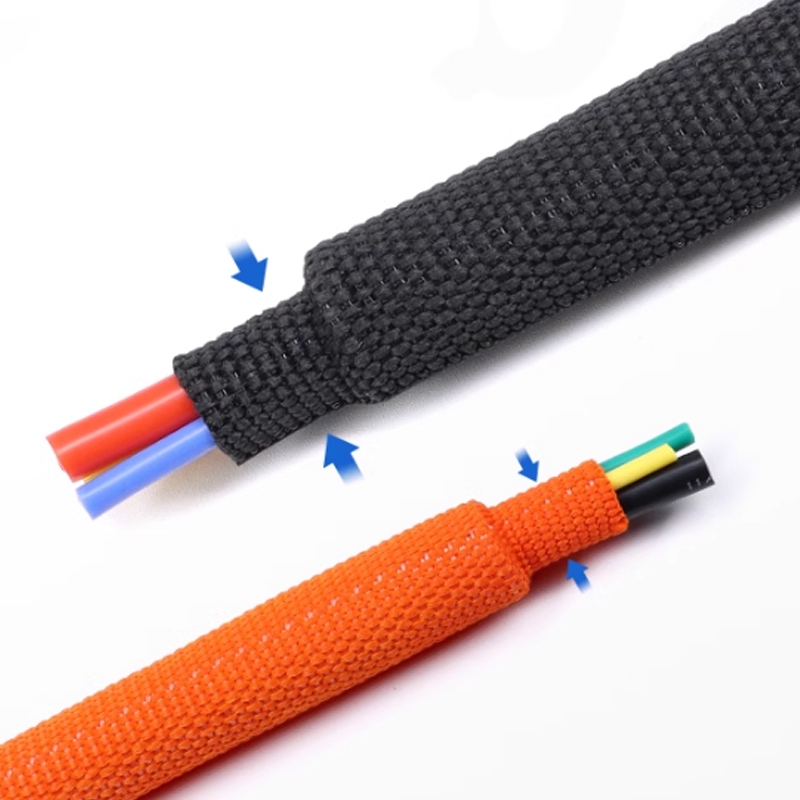 Co Nhiệt Bện Cáp Cách Nhiệt Chống Cháy Dây Bọc Vỏ Bảo Vệ PET Auto Line Organizer ID 6 ~ 40mm