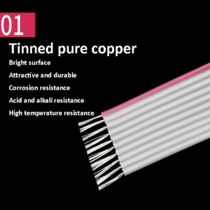 10P / 14 / 16 / 20 / 26 Pin UL2651 Cáp dữ liệu phẳng màu xám 28AWG Dây cho đầu nối FC IDC 2.54mm
