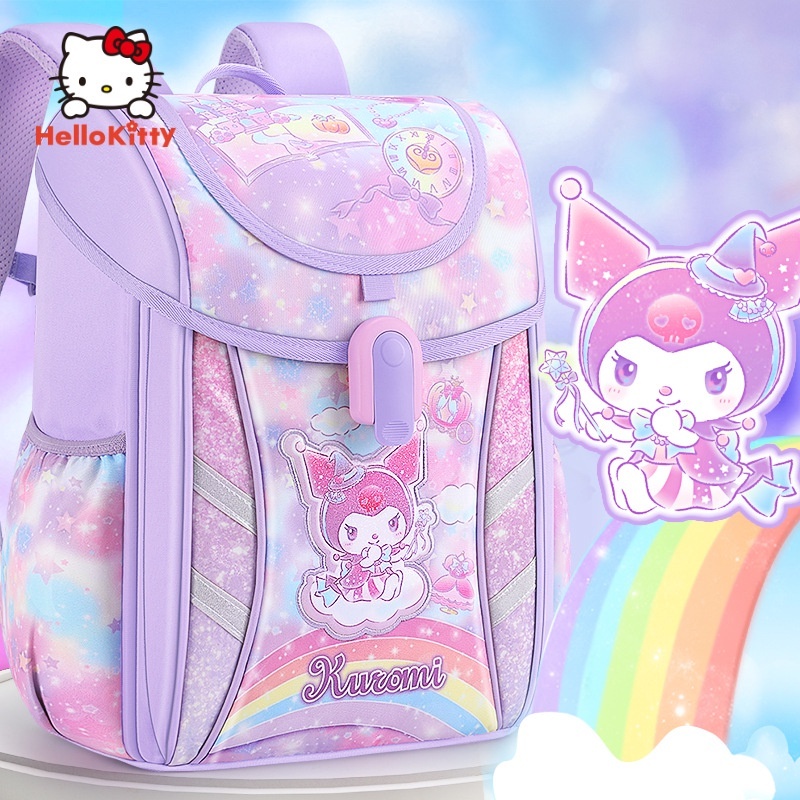 【Sanrio Chính Hãng】Ba Lô Kuromi Bảo Vệ Cột Sống - Nhẹ Nhẹ Chống Thấm Nước Dành Cho Học Sinh Tiểu Học Lớp 1-6