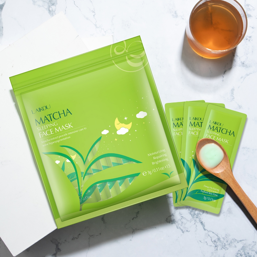Ảnh Mặt nạ ngủ LAIKOU chiết xuất trà xanh cao cấp 3gx15 miếng 1